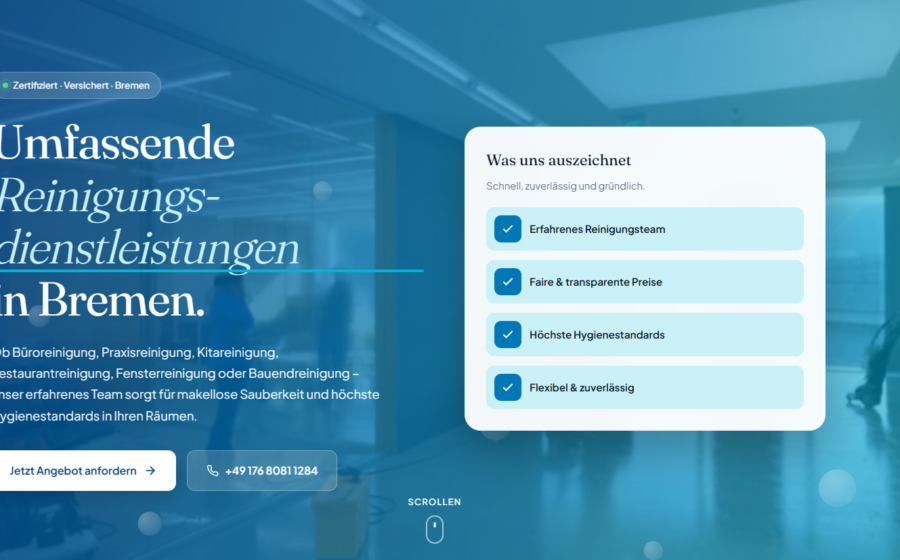 AJ-Gebäudereinigung – Projekt von OverTech in Bremen