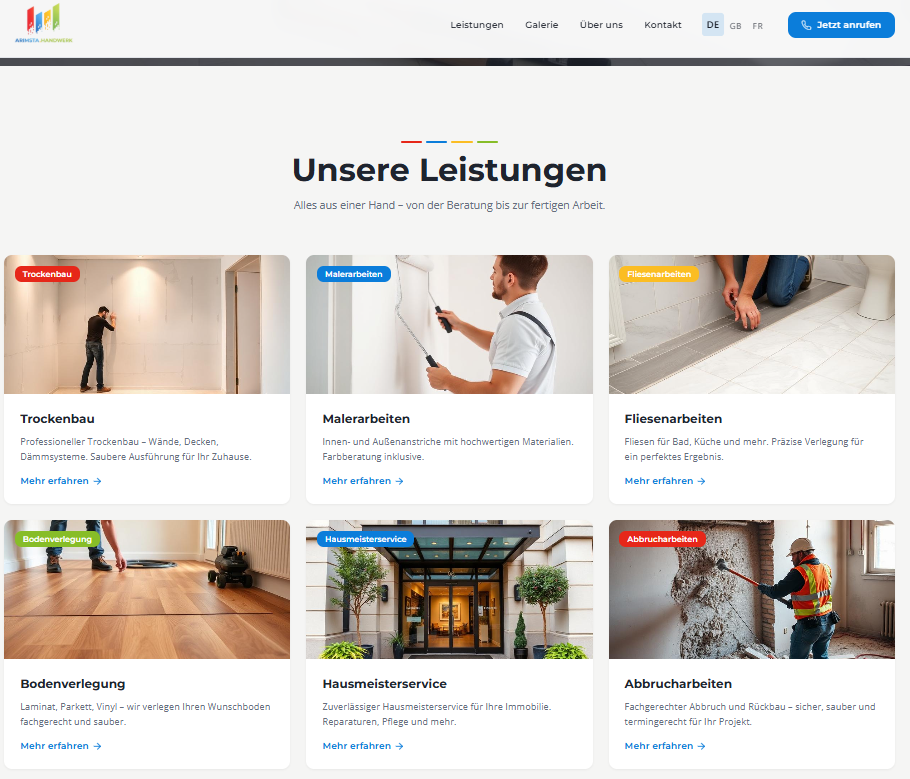 Arimast-Handwerk – Projekt von OverTech